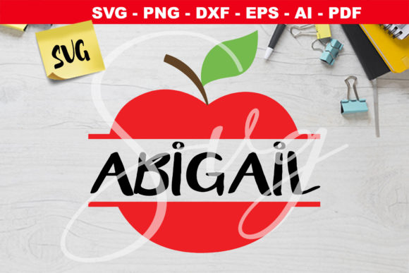 Apple Name Frame Back to School Graphics