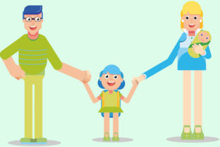 Family Characters Vector Illustration Graphics