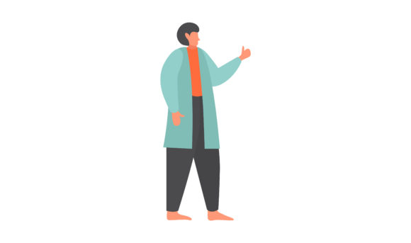 Flat Illustration Man Wearing Jacket