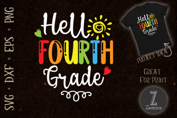 Hello Fourth Grade Back to School Graphics