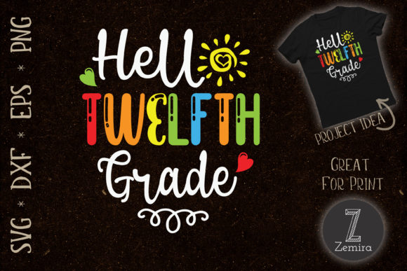 Hello Twelfth Grade Back to School Graphics
