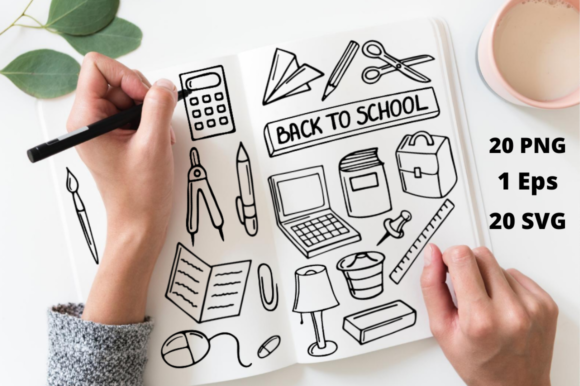 School Doodle Pack: Graphics for Back to School Crafts
