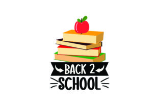 Stack of Books with Apple on Top - Back to School Crafts